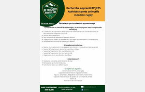 Appel à candidature BPJEPS mention Rugby